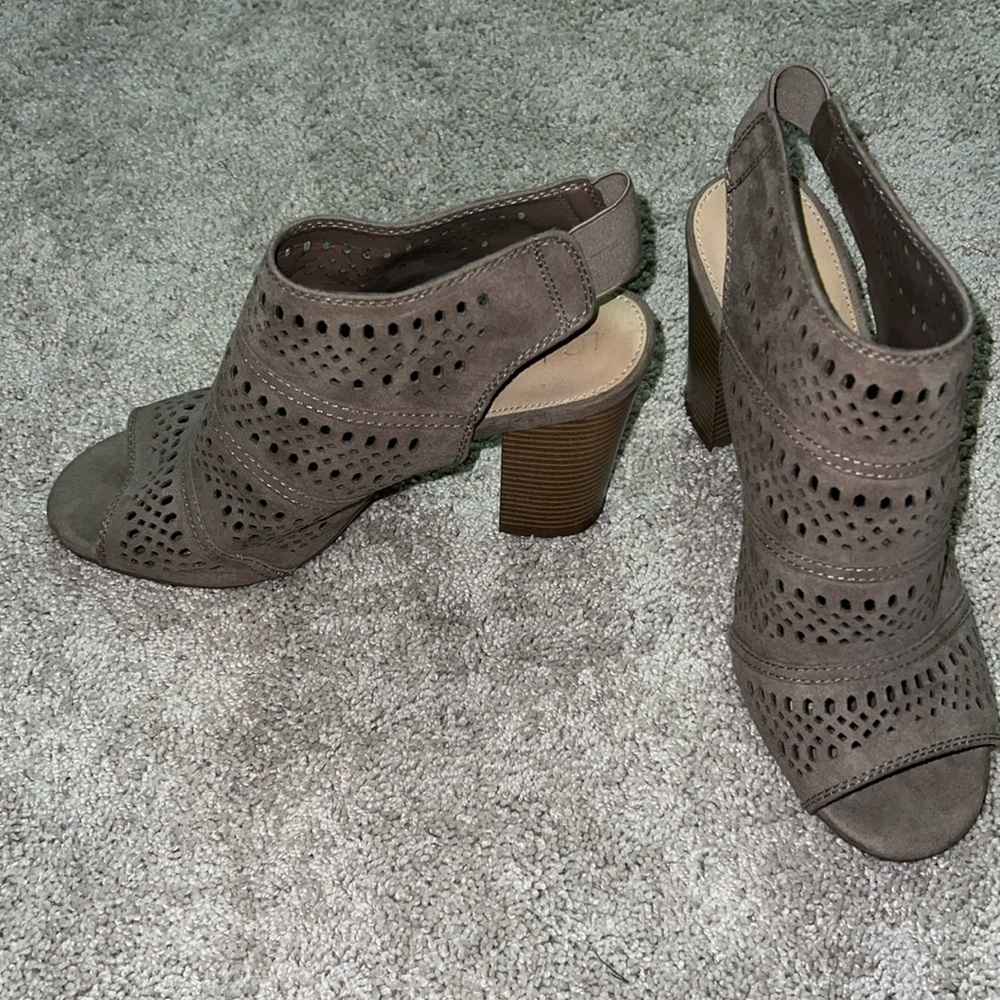 Lauren Conrad Cutout Open Toe Booties with Heel